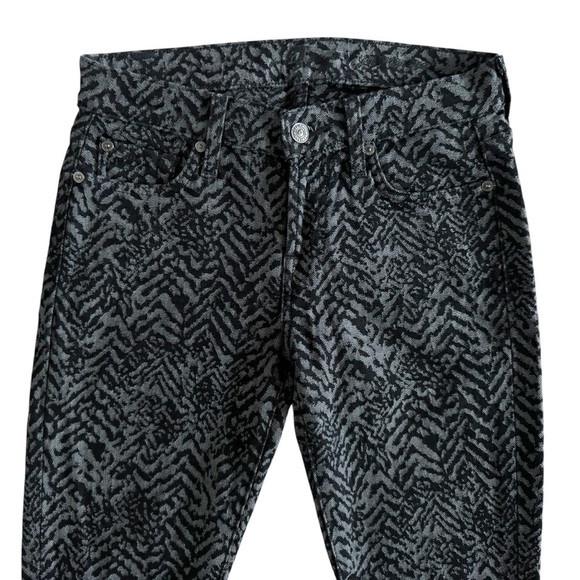 7 for all mankind women’s skinny pants black textured pattern size 26 #559 - Picture 2 of 9